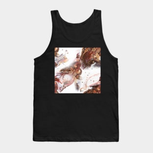 Copper, beige, brown and white fluid Painting Pattern Tank Top